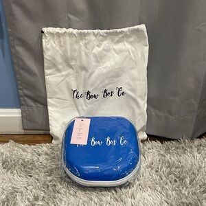 White Drawstring Bag with Black Text